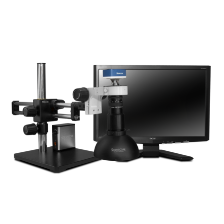 SCIENSCOPE Macro Digital Inspection System With Dome LED Light On Dual Arm Stand MAC-PK5D-DM